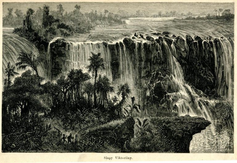 Holub zakreslil velmi podrobnou mapu Viktoriiných vodopádů.