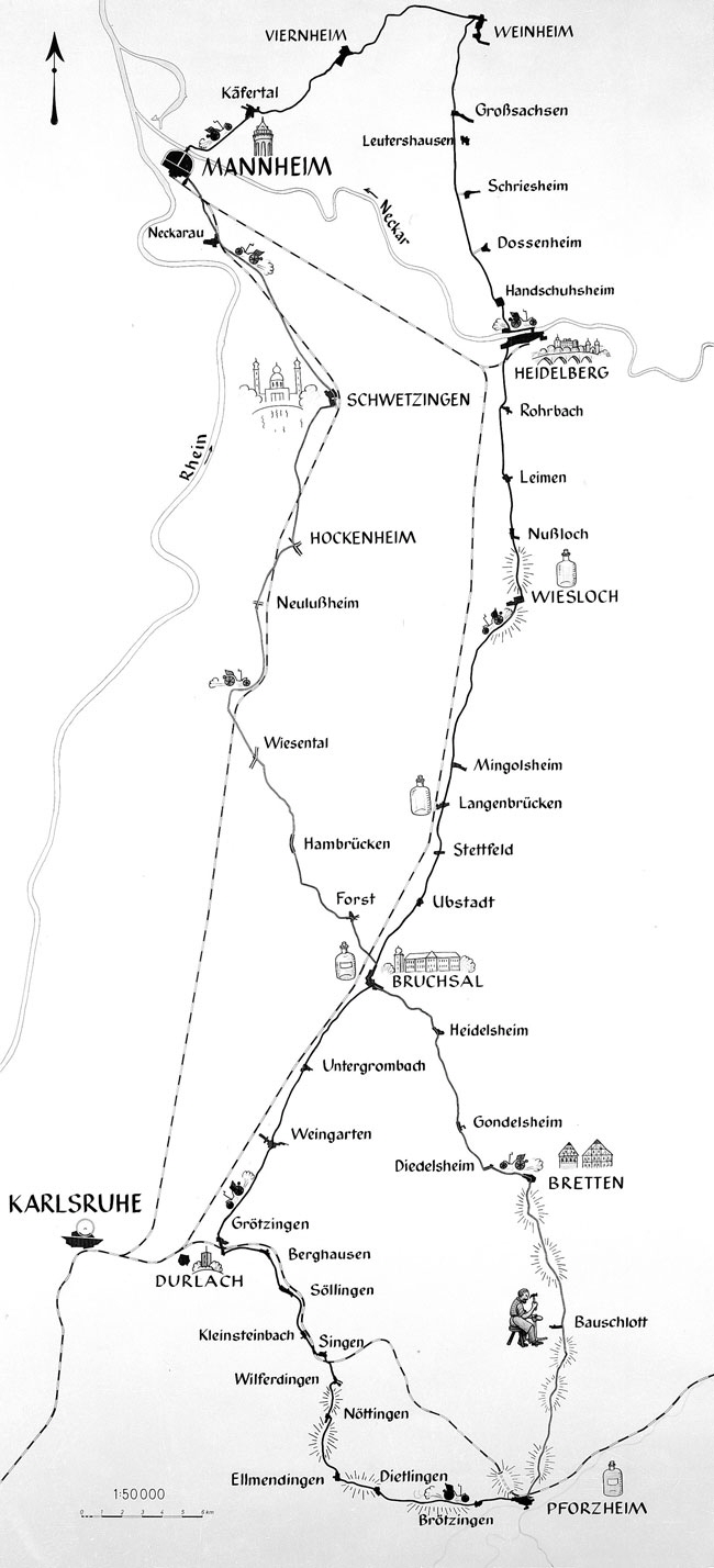 Mapa trasy, kterou odvážná žena projela v srpnu 1888 na své propagační jízdě.