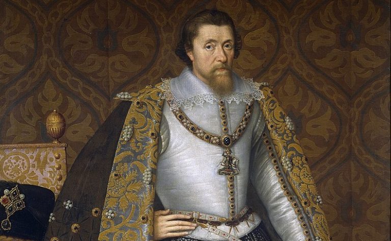 Skotského krále Jakuba I. Stuarta diplomat upozorní na spiknutí proti němu.