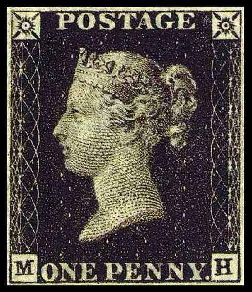 První poštovní známka Penny Black je vzácností, která dosahuje obrovské hodnoty.