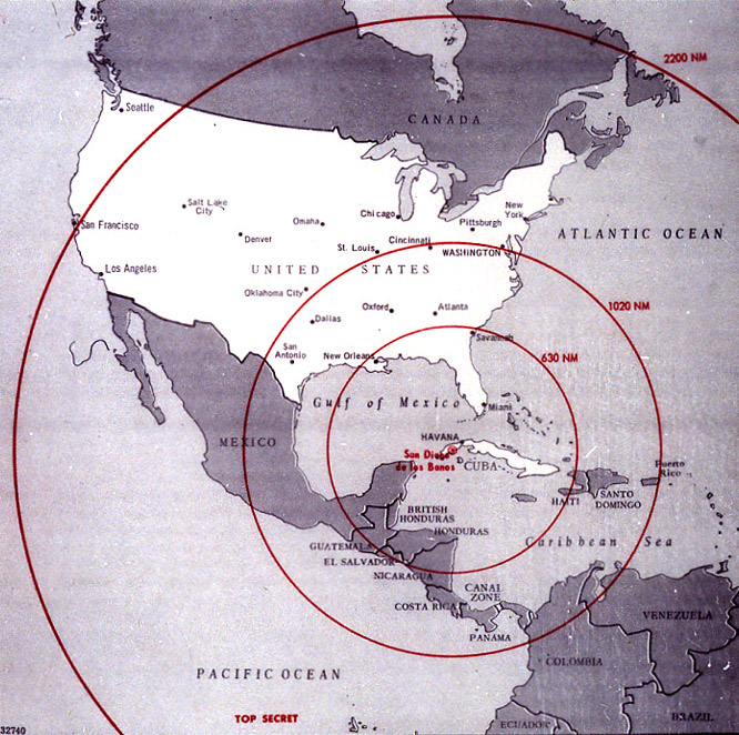 Rakety na Kubě by mohly snadno zasáhnout Spojené státy.