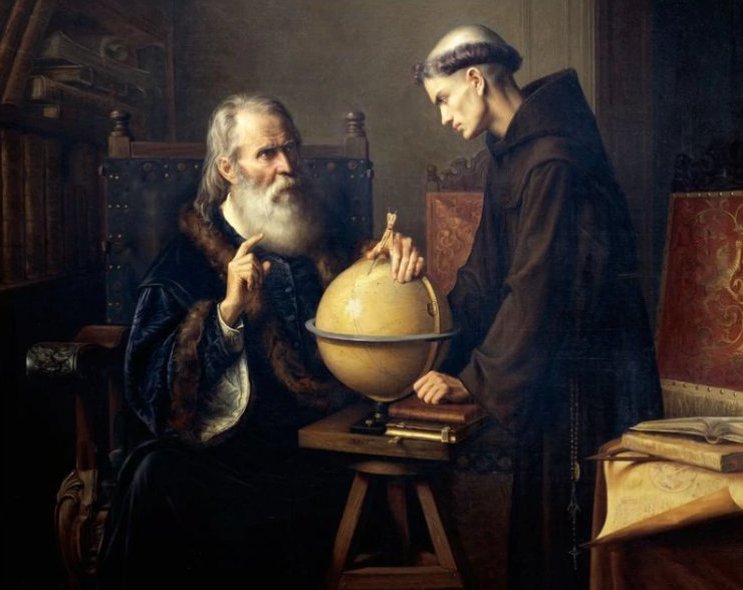 Marně Galileo vysvětluje, marně doufá v rozum u inkvizice.