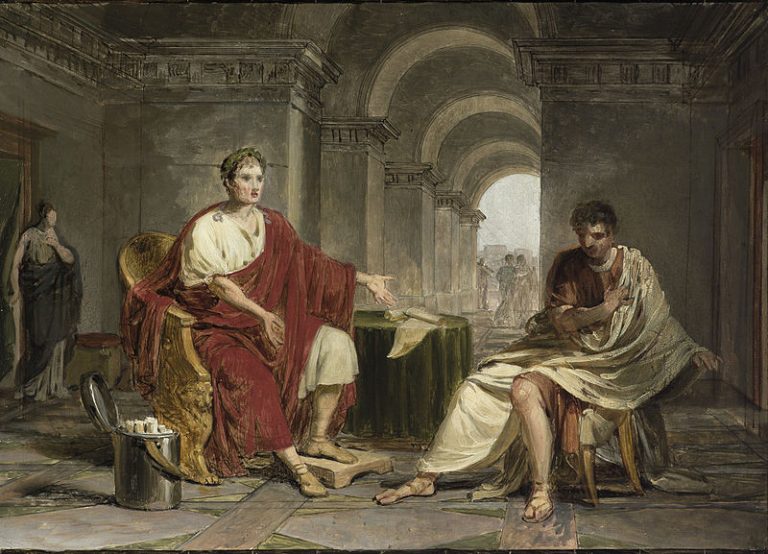 Octavianus Augustus (vpravo) se potýká s vleklou ekonomickou krizí.