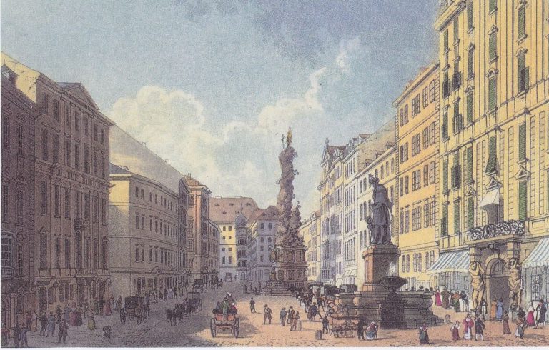 Rakouská metropole Vídeň v době, kdy zde popravili známého lupiče.