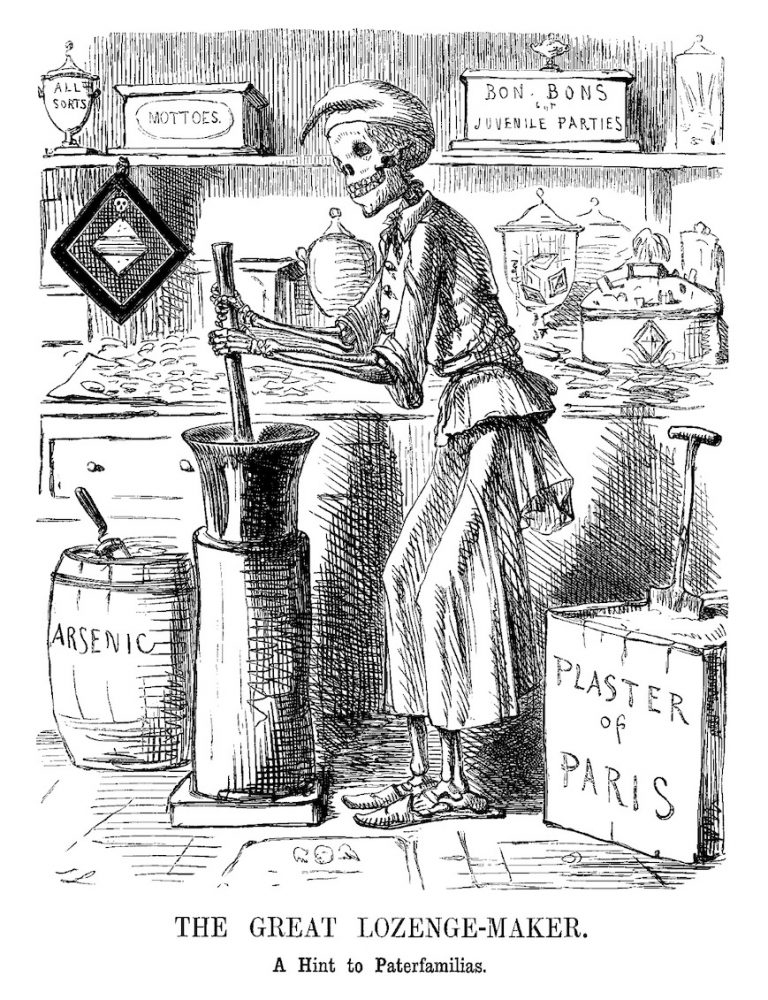 Roku 1858 je otráveno přes 200 lidí. Do bonbonů je místo cukru omylem přidán arzen.