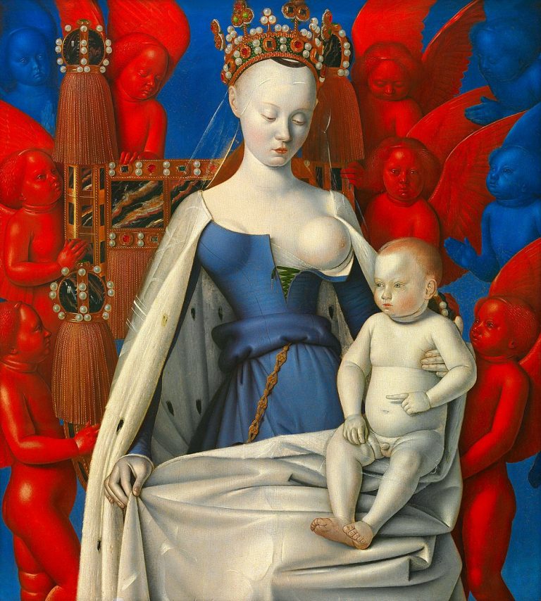 Agnès jako madona na dobovém portrétu z 15. století.