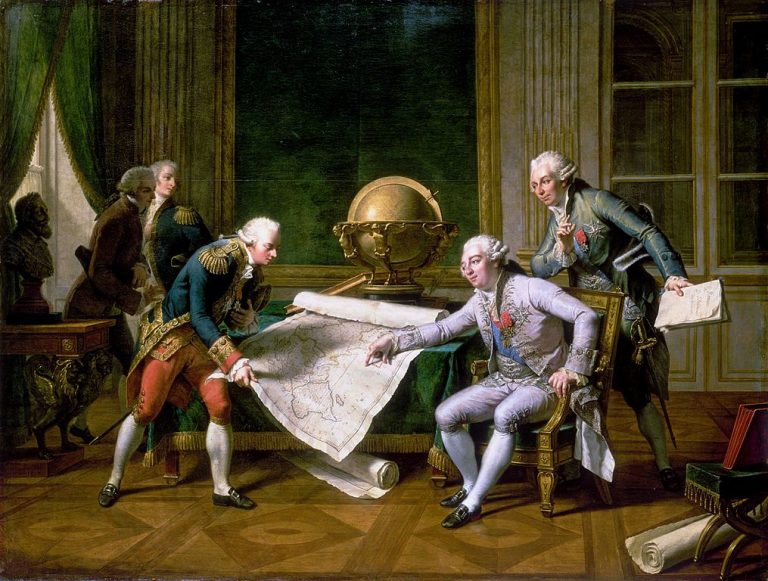Ludvík XVI. dává La Pérousovi instrukce k cestě.