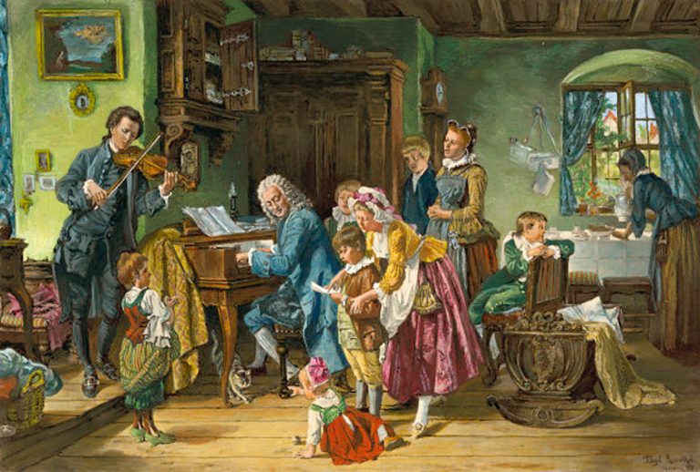 U Bachů se často muziciíruje. Část synů se vydá na hudební dráhu.