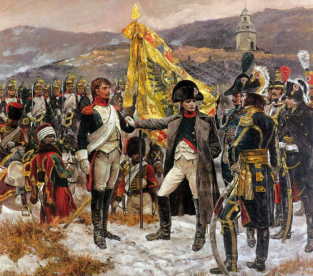 V bitvě se utkal za Napoleon, Alexandr I. a František I.