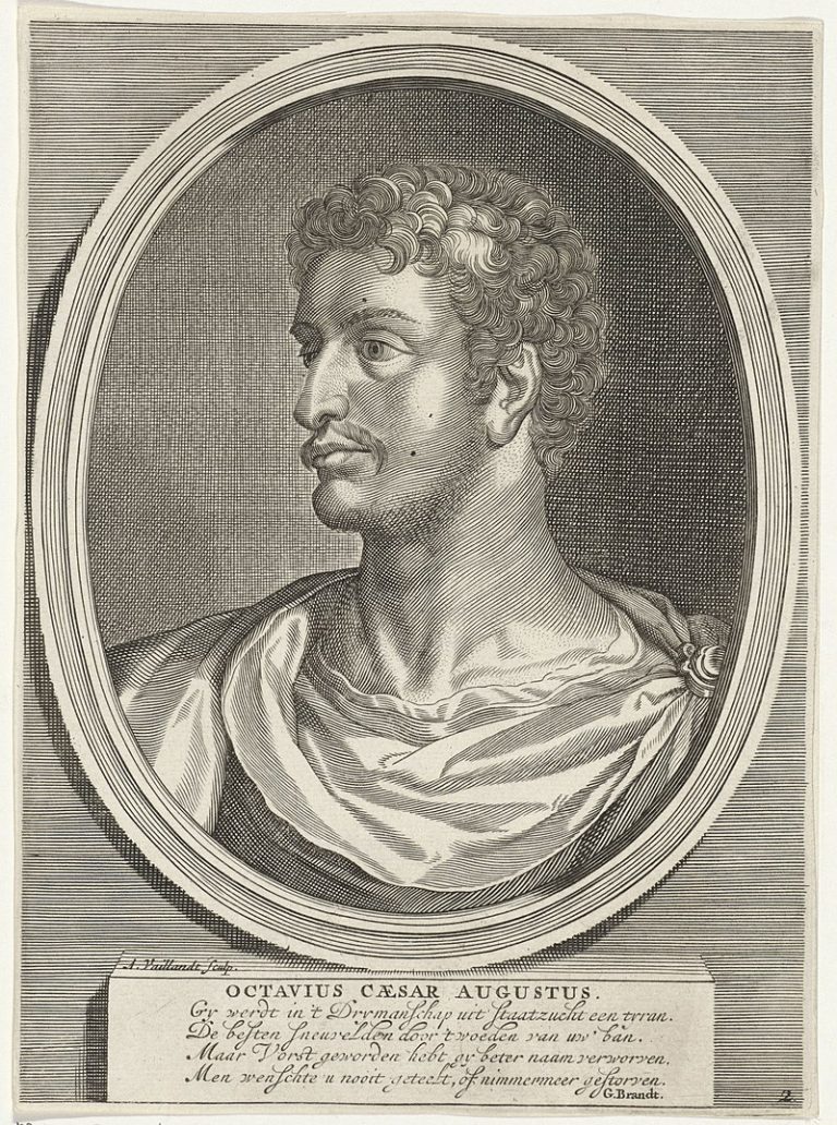 Římský císař Octavianus Augustus ve věčném městě čile staví.