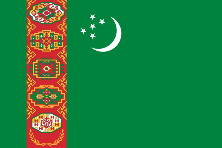 Turkmenský koberec je považován za vůbec nejsložitější vzor na vlajkách.