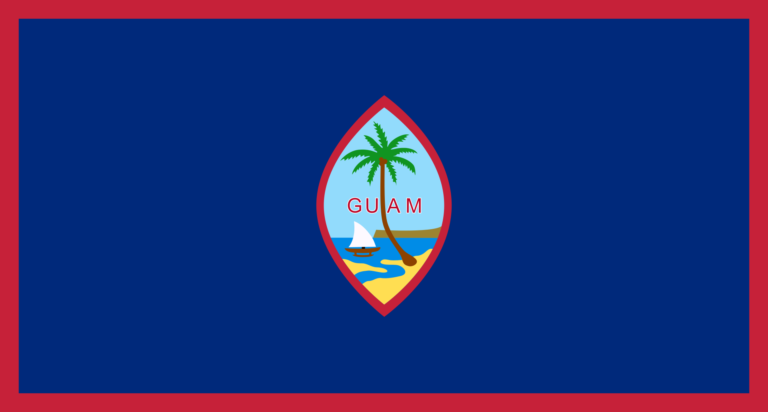 Guamská vlajka zachycuje místo ve střední části ostrova, kde řeka Hagåtña ústí do moře.