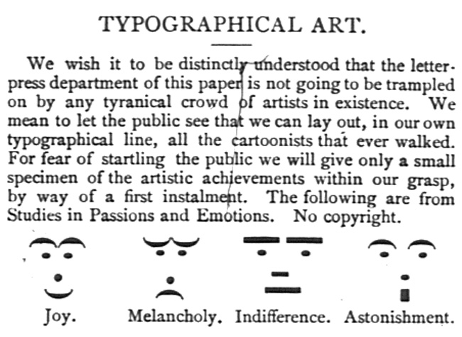 Emocionální grafika v časopise Puck z roku 1881.