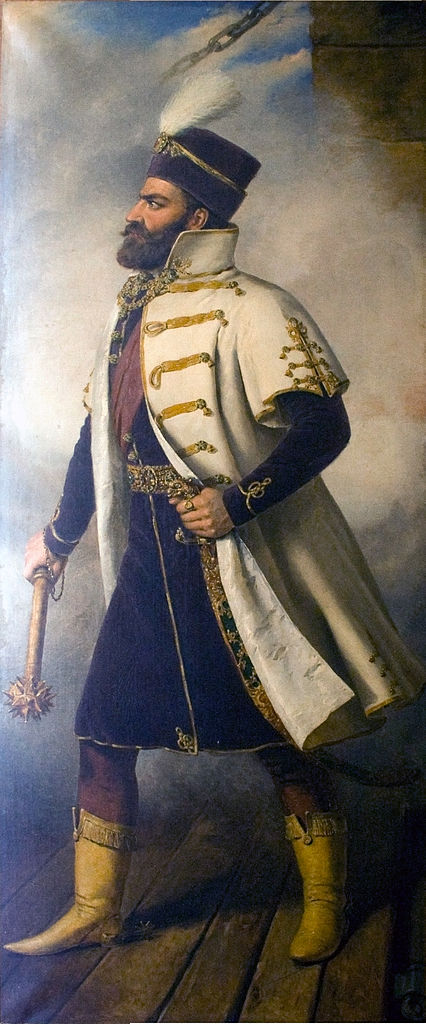 Chorvatský vojevůdce ve své sněhově bílé uniformě.