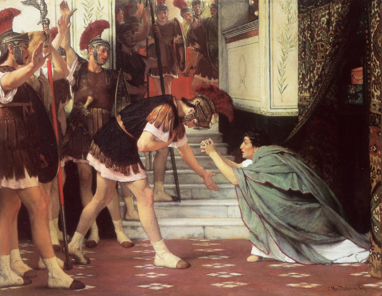 Clauida objeví gardisté za závěsem a prohlásí ho císařem.