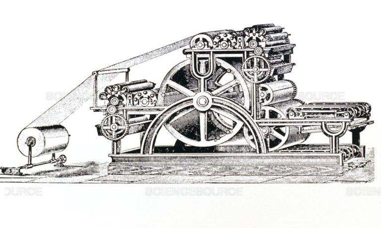 Stroj se využíval hlavně pro tisk novin.