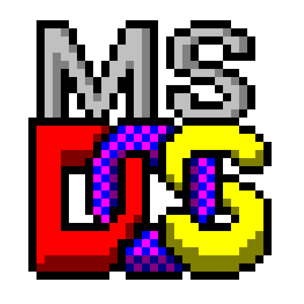 Počítačové logo přelomového operačního systému MS-DOS