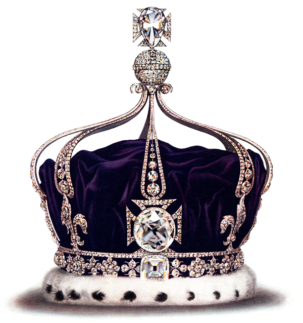 Vzácný drahokam je vtělen do předního kříže koruny královny Marie.