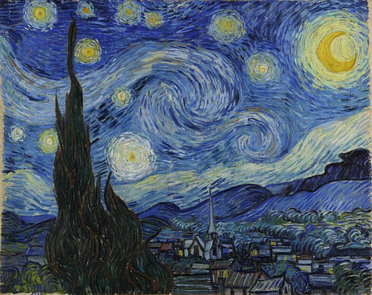 Malba Hvězdná noc zachycuje Goghův pohled z okna v sanatoriu.