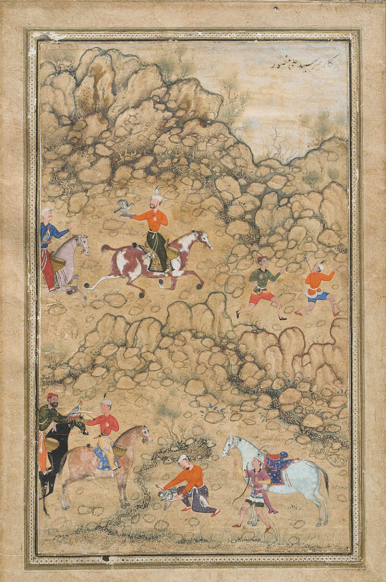 Akbar v doprovodu svého rádce Bajrama Chána. Později ho ale zavrhne.