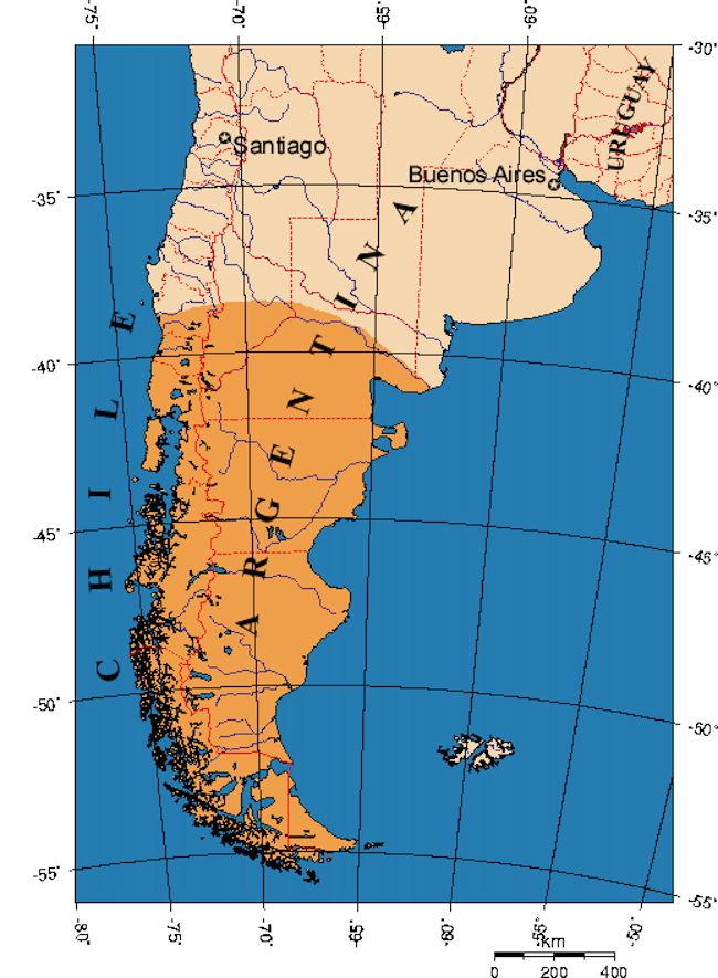 Většina Patagonie náleží Argentině, menší část pak Chile. (Foto: Gi / Creative Commons / CC BY-SA 3.0)