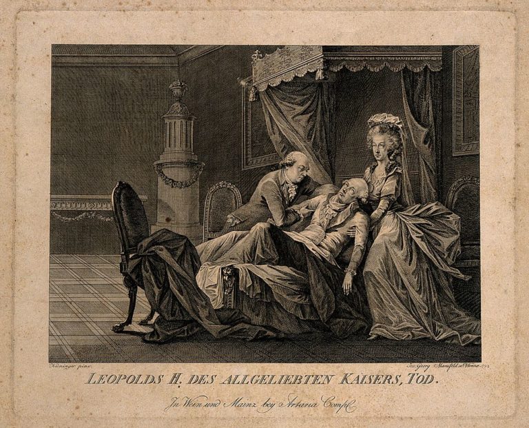 Leopolod II. umírá v náručí své ženy. Přítomen je jeho osobní lékař. FOTO: Joseph Georg Mansfeld/Creative Commons/CC BY 4.0