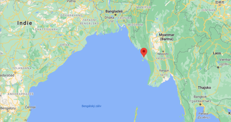 Ostrov Ramree se nachází při barmském pobřeží. FOTO: Google Maps