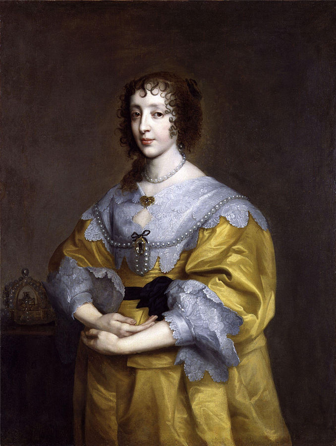 Manželka Henrietta Marie Bourbonská pochází z Francie, proto obdivuje francouzský dvůr. FOTO: After Anthony van Dyck/Creative Commons/Public domain