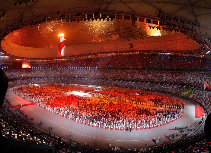 Zahajovací ceremoniál 29. letních olympijských her v Pekingu. Foto: Creative Commons, papparazzi.... CC BY 2.0.
