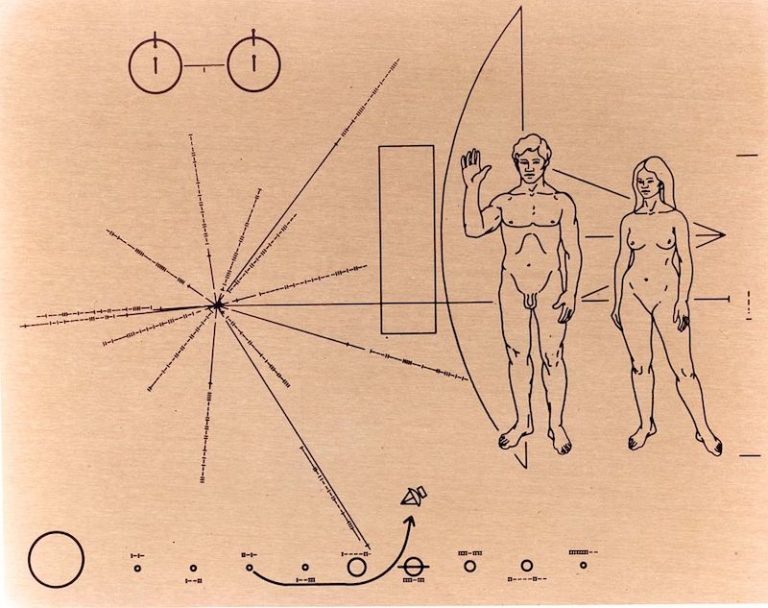 Na palubě Pioneeru 10 do vesmíru putuje promyšlený vzkaz pro inteligentní mimozemské civilizace. (Foto: NASA Ames Research Center / Creative Commons)