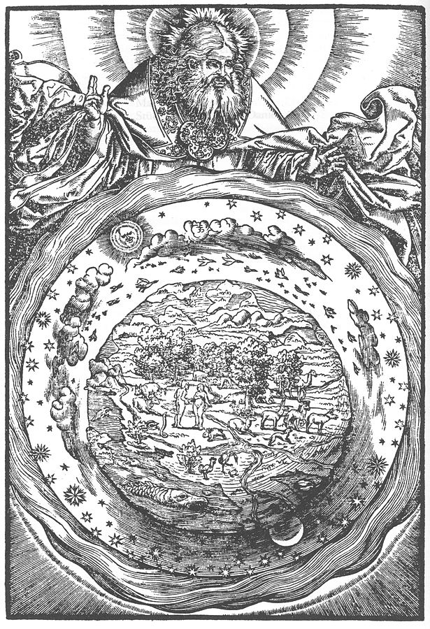 Ilustrace u Bible Martina Luthera napovídá, že církev považovala Zemi za střed vesmíru. FOTO: Master MS/Creative Commons/Public domain