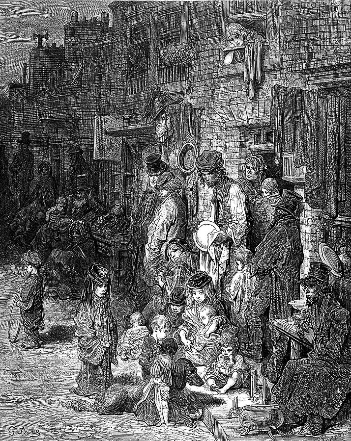 Spousta dětí, takový je obrázek života v 19. století. Gustave Doré/Creative Commons/CC BY 4.0