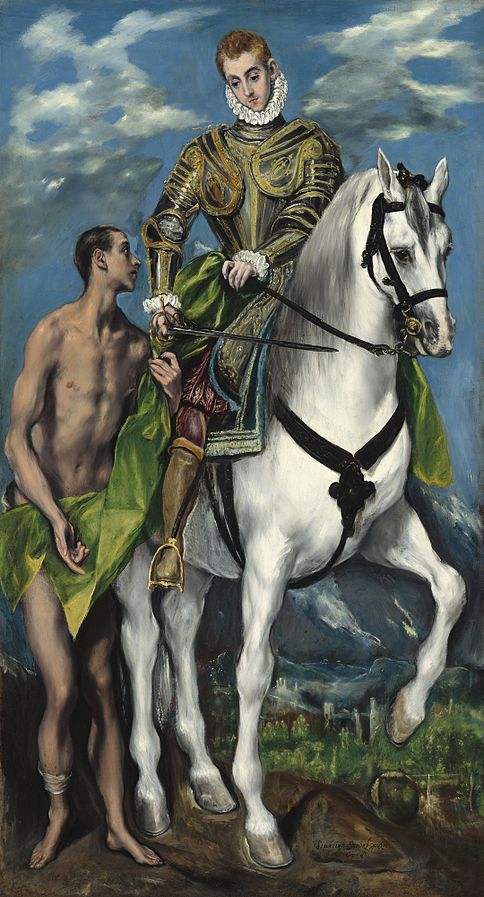 Svatý Martin se rozdělí s žebrákem o svůj plášť. FOTO: El Greco/Creative Commons/Public domain