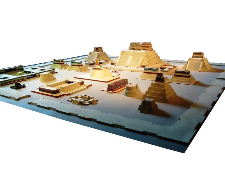 Rekonstrukce chrámové čtvrti Tenochtitlánu. FOTO: Thelmadatter, Public domain, via Wikimedia Commons