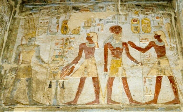 Thutmose III. a Amenhotep II. před bohy v chrámu Amada v Núbii. FOTO: https://www.flickr.com/photos/rivertay/Creative Commons/CC BY 2.0
