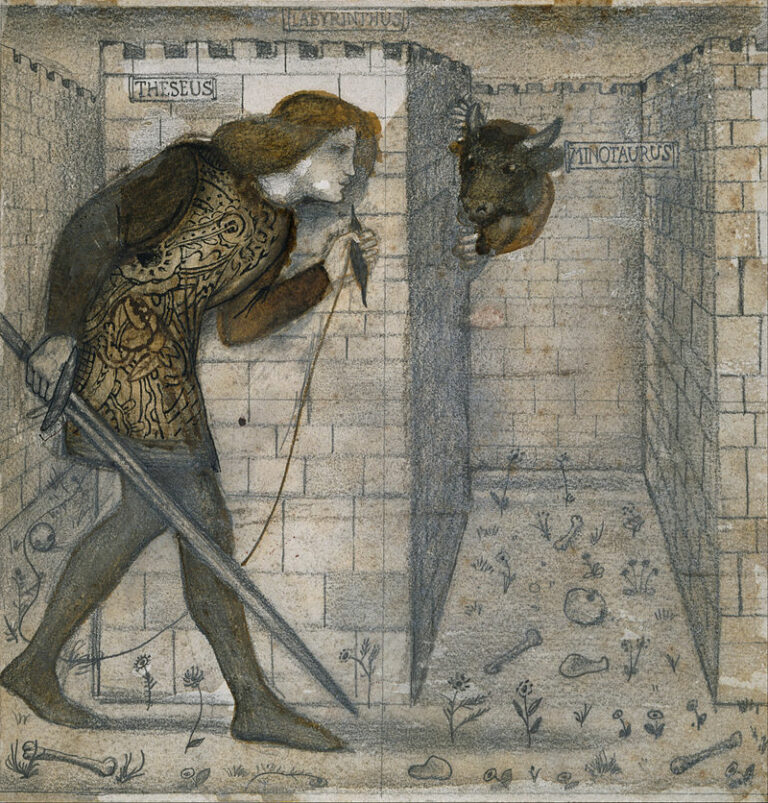 Minotaurus v bludišti je už po staletí vděčným námětem pro umělce. FOTO: Edward Burne-Jones / Creative Commons / volné dílo