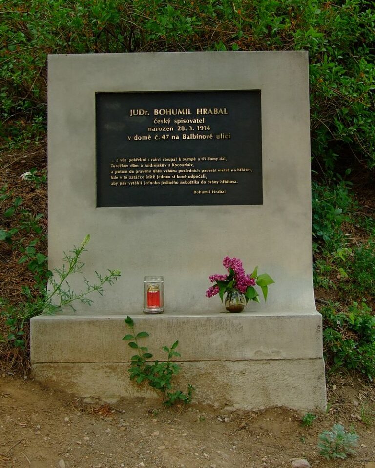 V Brně-Židenicích, kde se Bohumil Hrabal narodil, dnes stojí jeho pomník. FOTO: Kirk / Creative Commons / CC BY-SA 3.0