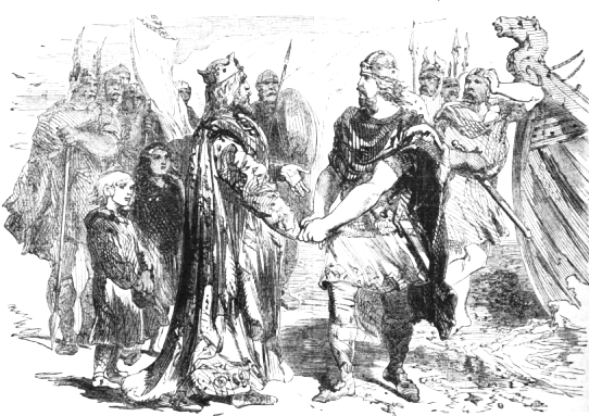 Setkání Edmunda II. Železobokého s Knutem Velikým. FOTO: John Cassell/Creative Commons/Public domain