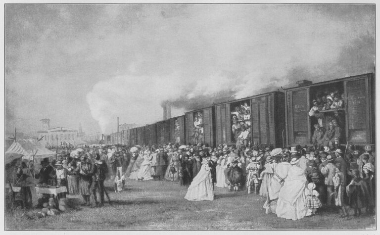 Přesuny velkého množství lidí probíhají vlakovými soupravami jako po másle. FOTO: Adolf Dressler/Creative Commons/Public domain