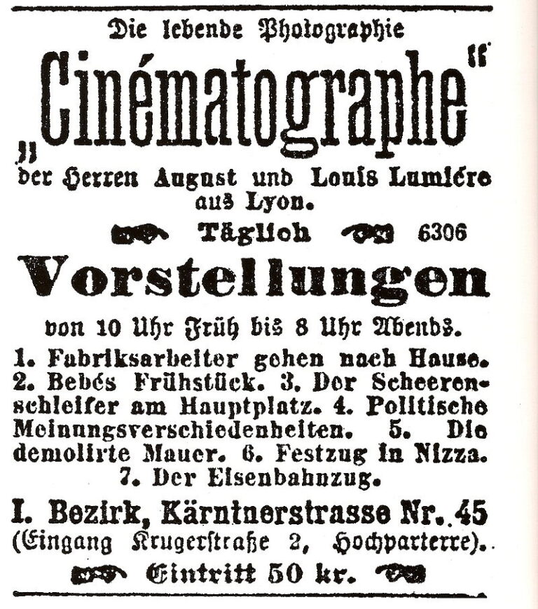 Pozvánka na filmové představení ve Vídni v roce 1896. FOTO: Neznámý autor/Creative Commons/Public domain