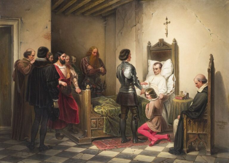 Niccolò Machiavelli na smrtelné posteli. FOTO: Cesare Dell'Acqua/Creative Commons/Public domain