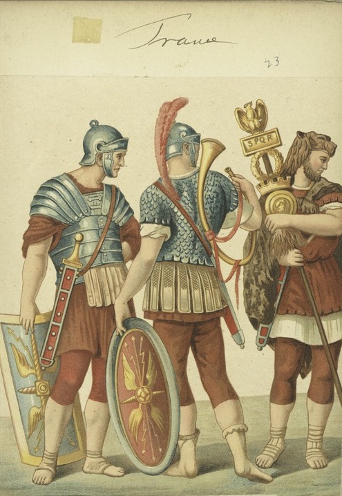 Římští legionáři ve zbroji. FOTO Scan by NYPL/Creative Commons/Public domain