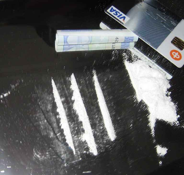 Kokain hydrochlorid připravený ke šňupání. Foto: Creative commons - volné dílo