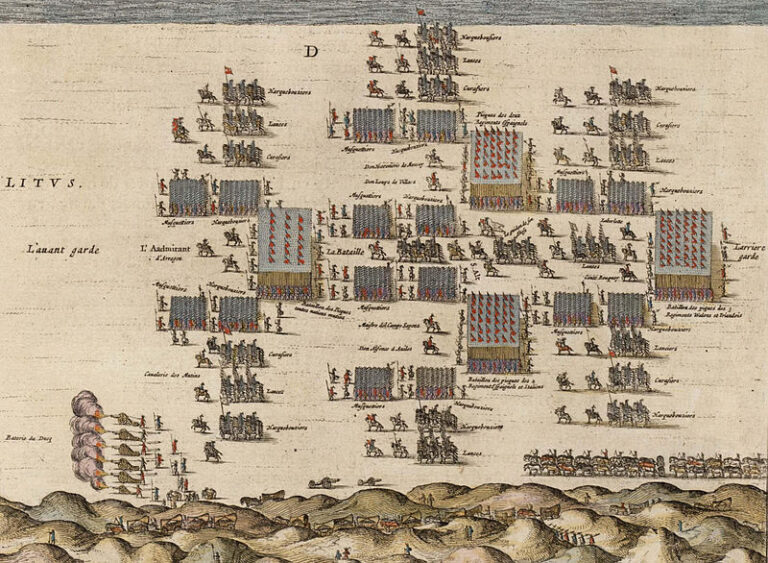 Tercie byly použity například v bitvě u Niewpoortu v roce 1600, kde se střetli Španělé s anglo-nizozemskou armádou. FOTO: Wikimedia / Creative Commons / volné dílo