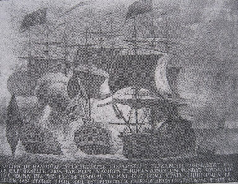 Loď Východoindické společnosti zajmou piráti. FOTO: Neznámý malíř, c. 1730-1740/Creative Commons/Public domain