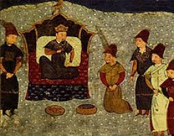 Čingischánův vnuk Bátú zakládá stát Zlatá horda. FOTO: Rašíd-al-Dín/Creative Commons/Public Domain