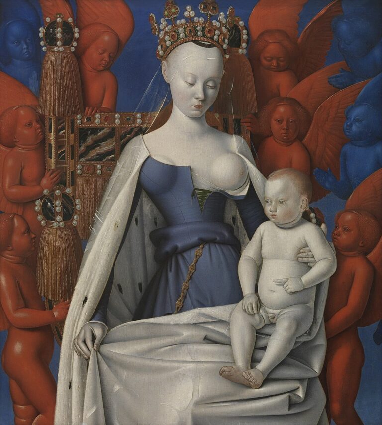 Agnes Sorelová jako madona s dítětem (Jean Fouquet, Volné dílo, commons.wikimedia