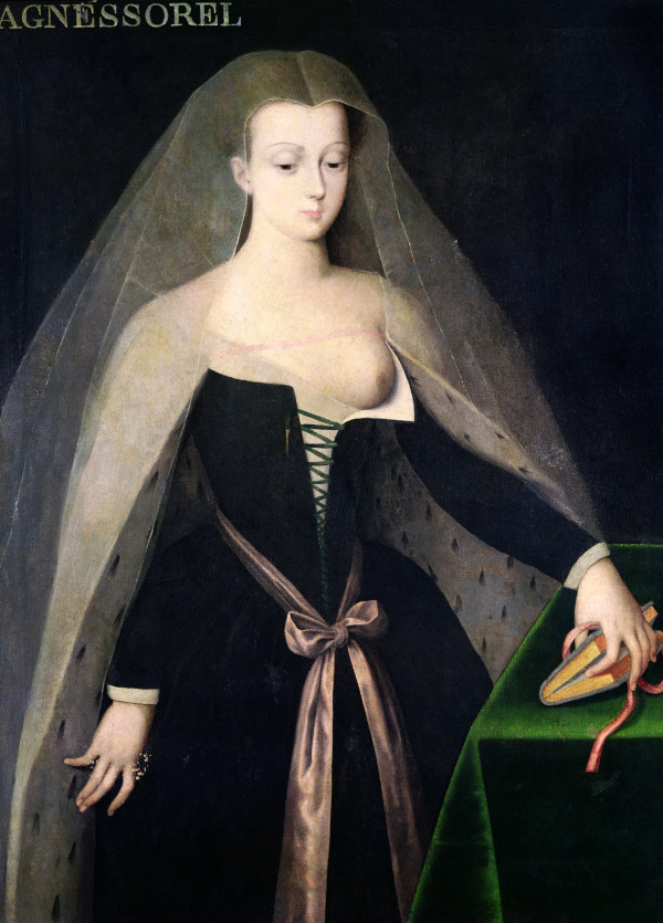 Agnes Sorelová na portrétu ze 16 století (neznámý malíř, volné dílo, commons.wikimedia)