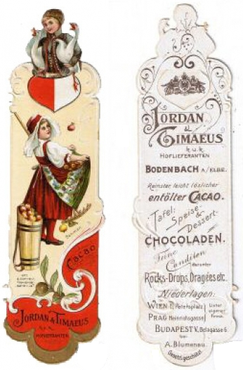 Etiketa výrobců čokolády Jordan a Timaeus. FOTO: Neznámý autor/Creative Commons/ Public domain