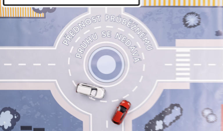 Při opouštění kruhového objezdu je povinné použití blinkrů a současně respektování přikázaného směru jízdy. Foto: Toyota Česká republika